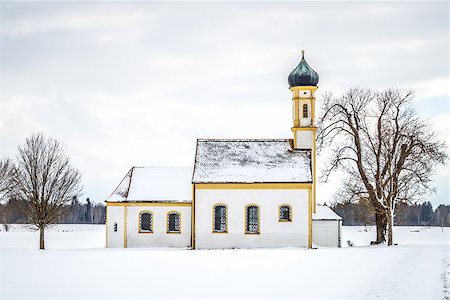 simsearch:400-05919692,k - A nice winter scenery with a church in Bavaria Germany Stock Photo - Budget Royalty-Free & Subscription, Code: 400-07301819