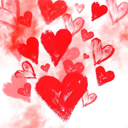 simsearch:400-04801683,k - Watercolor background with hearts Stock Photo - Budget Royalty-Free & Subscription, Code: 400-07302109