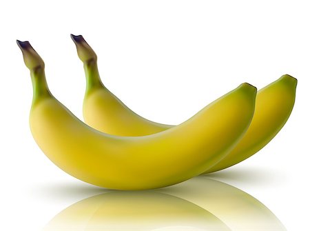 simsearch:400-07049186,k - realistic illustration of bananas with reflection - vector illustration Foto de stock - Royalty-Free Super Valor e Assinatura, Número: 400-07302130