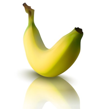 simsearch:400-07049186,k - realistic illustration of banana with reflection - vector illustration Foto de stock - Royalty-Free Super Valor e Assinatura, Número: 400-07302131