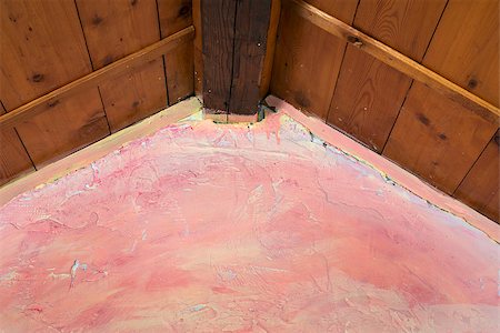 Wooden ceiling and pink wall. Small room ceiling Stock Photo - Budget Royalty-Free & Subscription, Code: 400-07302297