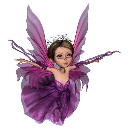 simsearch:400-06561879,k - 3D digital render of a beautiful flying little fairy butterfly isolated on white background Stock Photo - Budget Royalty-Free & Subscription, Code: 400-07302510