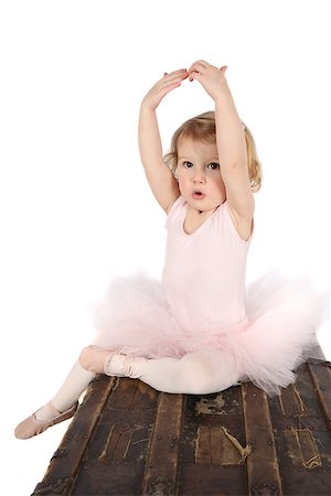 simsearch:400-07302639,k - Little ballet girl wearing a pink tutu on an antique trunk Stock Photo - Budget Royalty-Free & Subscription, Code: 400-07302613