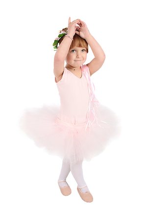 Toddler ballet girl in pink against white background Stock Photo - Budget Royalty-Free & Subscription, Code: 400-07302640