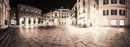 shop night windows - San Vittore square, Varese - night panorama Stock Photo - Budget Royalty-Free & Subscription, Code: 400-07302659