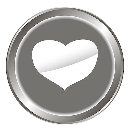 simsearch:400-07265035,k - White heart icon in metal style. Vector illustration Stock Photo - Budget Royalty-Free & Subscription, Code: 400-07302948