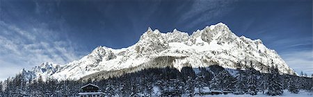 Mont Blanc: panorama from the Val Ferret, Aosta Valley - Italy Stock Photo - Budget Royalty-Free & Subscription, Code: 400-07303006