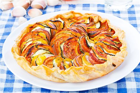 simsearch:400-07479107,k - Delicious vegetable galette on a white plate Stock Photo - Budget Royalty-Free & Subscription, Code: 400-07303013
