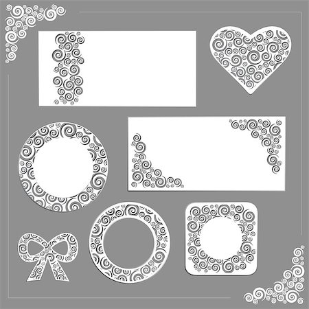 simsearch:400-08162351,k - Vector ornament wedding kit (frames, invitation, elements, cards) Stock Photo - Budget Royalty-Free & Subscription, Code: 400-07303107