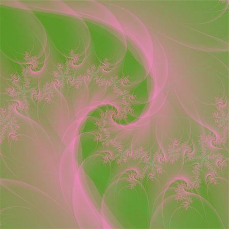 simsearch:400-06699301,k - Digital abstract fractal image with a spiral design in pink and green. Stock Photo - Budget Royalty-Free & Subscription, Code: 400-07303589