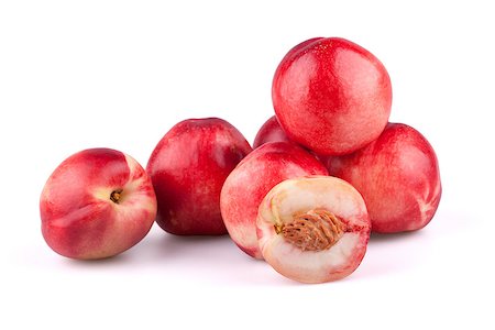 peach slice - Nectarine peaches isolated on white background. Stock Photo - Budget Royalty-Free & Subscription, Code: 400-07303582