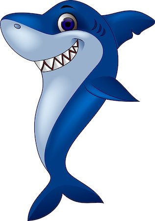 simsearch:400-04207474,k - Vector illustration of smiling shark cartoon Foto de stock - Super Valor sin royalties y Suscripción, Código: 400-07314529