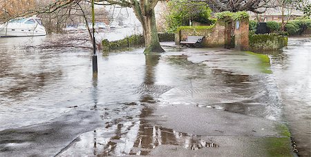 River Avon major flood UK 2014 - Christchurch in Dorset UK Foto de stock - Royalty-Free Super Valor e Assinatura, Número: 400-07314522