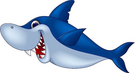 simsearch:400-08998942,k - Vector illustration of smiling shark cartoon Fotografie stock - Microstock e Abbonamento, Codice: 400-07314530