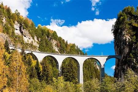 Landwasserviadukt, canton Graubunden, Switzerland Stock Photo - Budget Royalty-Free & Subscription, Code: 400-07314564