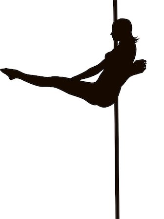 pole dancer - Pole dancer woman vector silhouette Stock Photo - Budget Royalty-Free & Subscription, Code: 400-07314971