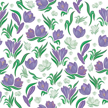 simsearch:400-07558492,k - Illustration of abstract seamless background from crocuses Stock Photo - Budget Royalty-Free & Subscription, Code: 400-07315468