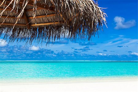 simsearch:400-06947087,k - umbrella on the beach relaxing, turquoise, tropical sea Stock Photo - Budget Royalty-Free & Subscription, Code: 400-07315555