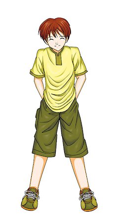 Illustration of a boy in anime style Photographie de stock - Aubaine LD & Abonnement, Code: 400-07315654