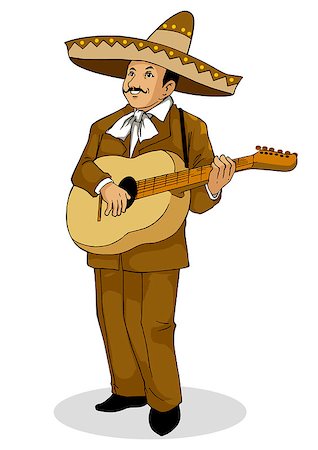 simsearch:400-08931178,k - Vector Illustration of a Mexican musician Fotografie stock - Microstock e Abbonamento, Codice: 400-07315672