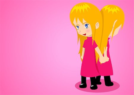 Vector illustration of Gemini on pink background Stock Photo - Budget Royalty-Free & Subscription, Code: 400-07315727