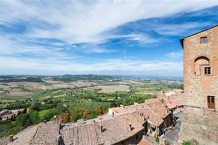View from Montepulciano to the typical Tuscany landscape Stock Photo - Budget Royalty-Free & Subscription, Code: 400-07315870
