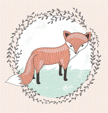 Cute little fox illustration for children. Stockbilder - Microstock & Abonnement, Bildnummer: 400-07315900
