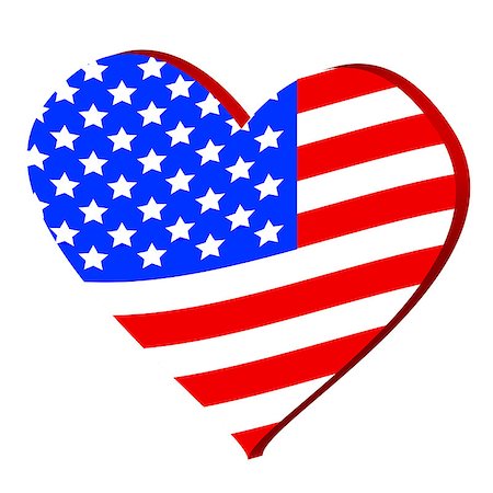 simsearch:400-09092746,k - 3d heart symbol with the flag of america. Vector illustration Foto de stock - Super Valor sin royalties y Suscripción, Código: 400-07315912