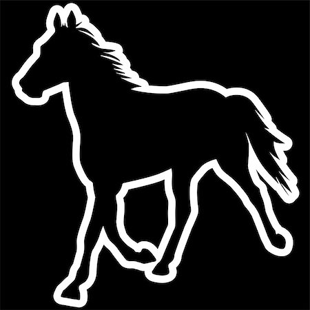simsearch:400-07316355,k - vector silhouette of horse Stock Photo - Budget Royalty-Free & Subscription, Code: 400-07316335