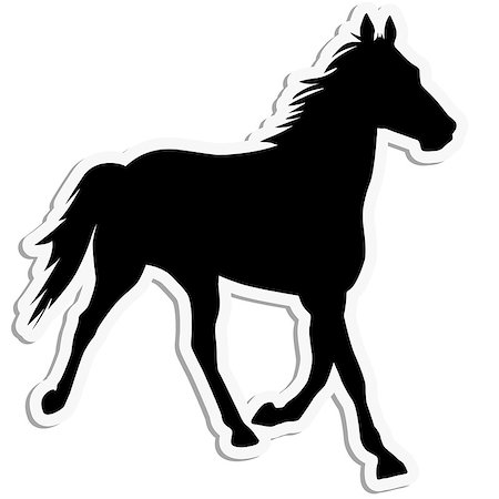 simsearch:400-07316355,k - vector silhouette of horse Stock Photo - Budget Royalty-Free & Subscription, Code: 400-07316355