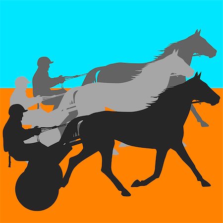 simsearch:400-07316355,k - vector silhouette of horse and jockey Stock Photo - Budget Royalty-Free & Subscription, Code: 400-07316356