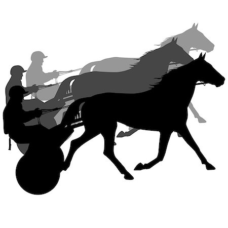 simsearch:400-07316355,k - vector silhouette of horse and jockey Stock Photo - Budget Royalty-Free & Subscription, Code: 400-07316353