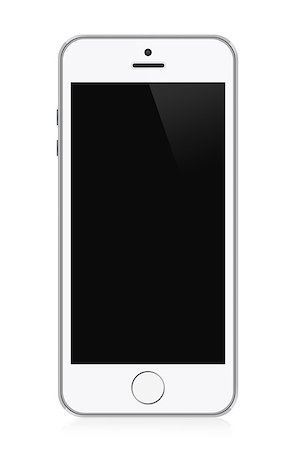 simsearch:400-09151522,k - White modern smart phone illustration. Perfectly detailed. Isolated on white background Photographie de stock - Aubaine LD & Abonnement, Code: 400-07316790