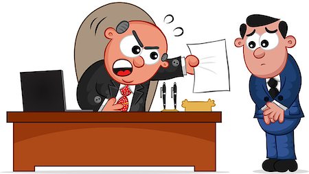 Businessman. Cartoon boss man shouting at an employee. Stock Photo - Budget Royalty-Free & Subscription, Code: 400-07316816