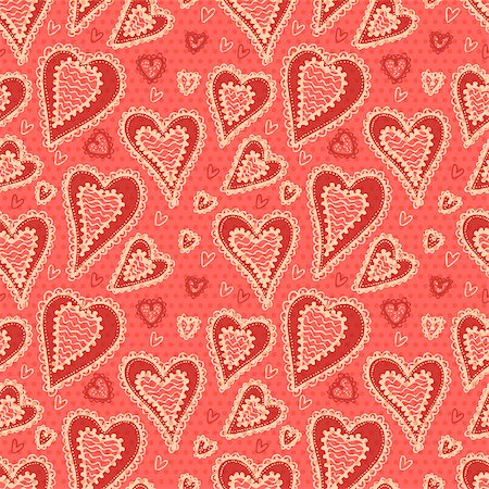 simsearch:400-07219167,k - Vector seamless pattern of heart motifs for valentine day Stock Photo - Budget Royalty-Free & Subscription, Code: 400-07316866