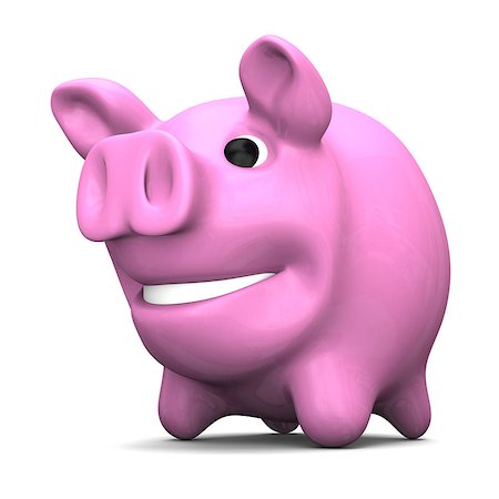 simsearch:400-07088405,k - Happy pink piggy bank, concept of savings and investments, isolated on white background Foto de stock - Super Valor sin royalties y Suscripción, Código: 400-07316924