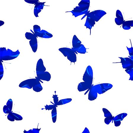 simsearch:400-08616887,k - Seamless pattern with butterflies. Also available as a Vector in Adobe illustrator EPS format, compressed in a zip file. The vector version be scaled to any size without loss of quality. Foto de stock - Super Valor sin royalties y Suscripción, Código: 400-07317030