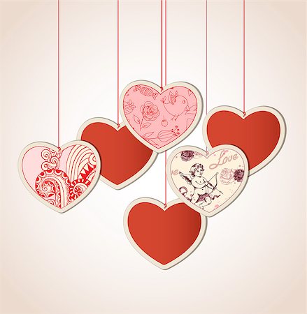 simsearch:400-07897102,k - Decorative vector background with hearts for Valentine's day Stock Photo - Budget Royalty-Free & Subscription, Code: 400-07317129