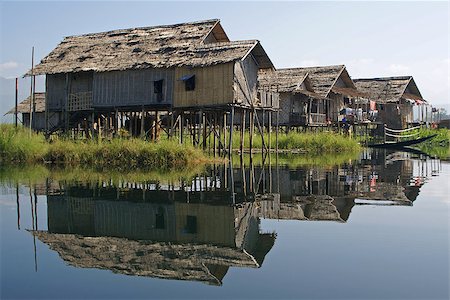 Typical village on Inle Lake, Myanmar, Asia Stock Photo - Budget Royalty-Free & Subscription, Code: 400-07317187