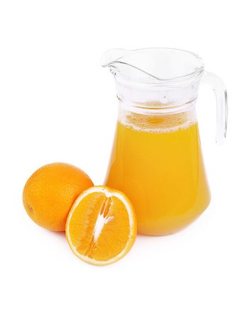 simsearch:400-07167724,k - Jug of orange  juice on a white background Stockbilder - Microstock & Abonnement, Bildnummer: 400-07317287