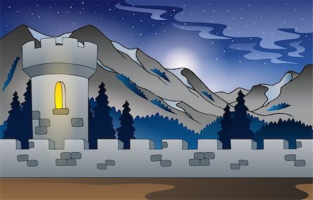 simsearch:400-04236782,k - Background castle in mountain 1 - eps10 vector illustration. Photographie de stock - Aubaine LD & Abonnement, Code: 400-07317400