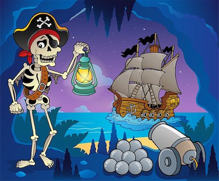 Pirate cove theme image 6 - eps10 vector illustration. Stock Photo - Budget Royalty-Free & Subscription, Code: 400-07317424