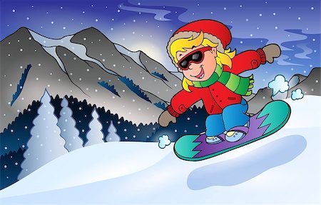 simsearch:400-06132415,k - Winter mountain sport theme 2 - eps10 vector illustration. Foto de stock - Super Valor sin royalties y Suscripción, Código: 400-07317432