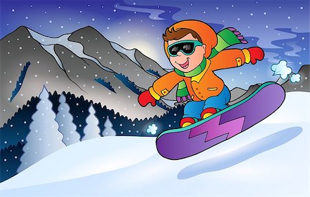 simsearch:400-06132415,k - Winter mountain sport theme 3 - eps10 vector illustration. Foto de stock - Super Valor sin royalties y Suscripción, Código: 400-07317433