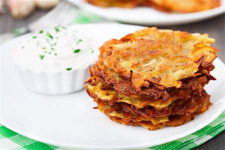 simsearch:400-07042820,k - Delicious potato pancakes on a white plate Stock Photo - Budget Royalty-Free & Subscription, Code: 400-07317845