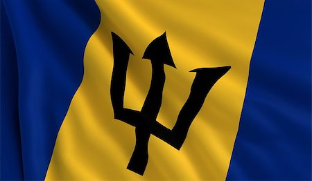 simsearch:400-05902840,k - A flag of Barbados in the wind Foto de stock - Royalty-Free Super Valor e Assinatura, Número: 400-07318130