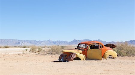 Abandoned car in the Namib Desert, Namibia Stock Photo - Budget Royalty-Free & Subscription, Code: 400-07318261