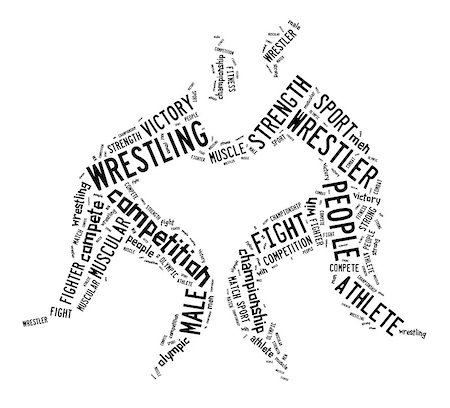 simsearch:400-05183305,k - wrestling word cloud with black wordings on white background Stock Photo - Budget Royalty-Free & Subscription, Code: 400-07318583