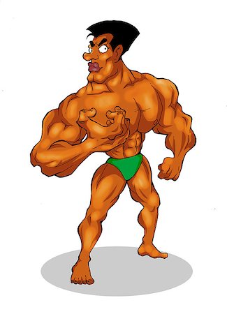 simsearch:400-06758626,k - Cartoon illustration of a muscular man figure Stockbilder - Microstock & Abonnement, Bildnummer: 400-07318730