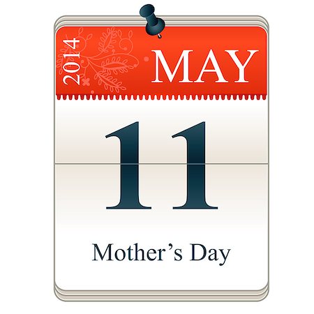 simsearch:400-05880553,k - Vector Calendar of Mother's day, 11th May, 2014 Foto de stock - Super Valor sin royalties y Suscripción, Código: 400-07318881